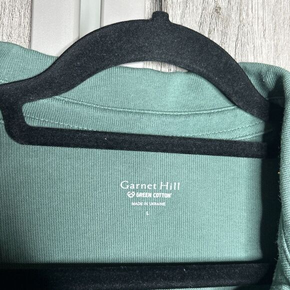 Garnet Hill Organic Cotton Top Heavyweight Long Sleeves Collared Size L - Picture 3 of 6